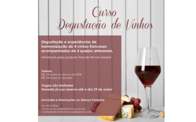 Degustação de vinhos e queijos franceses