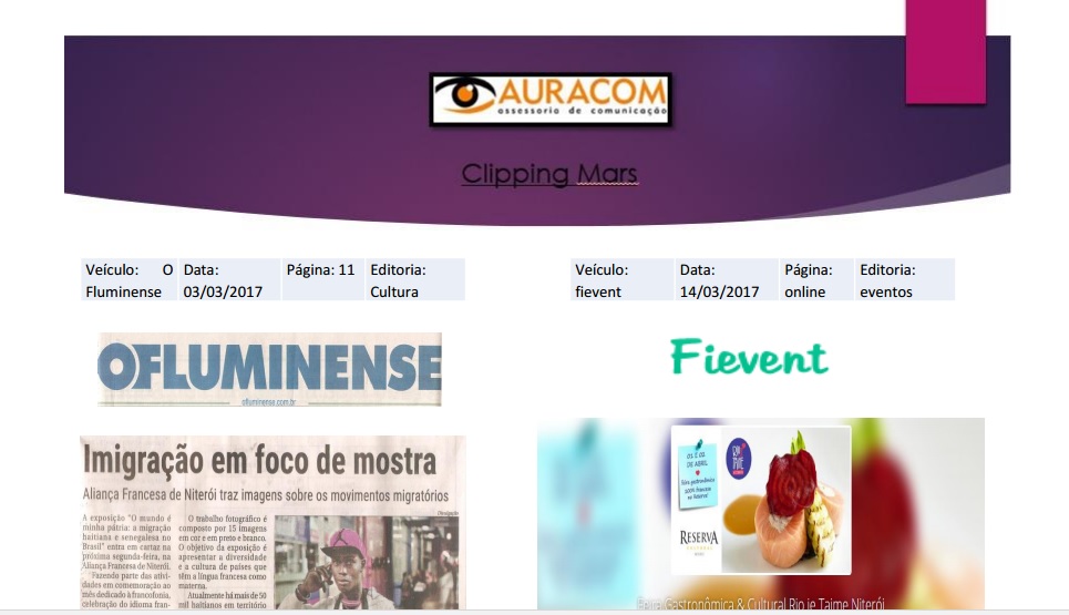 Na mídia em Março